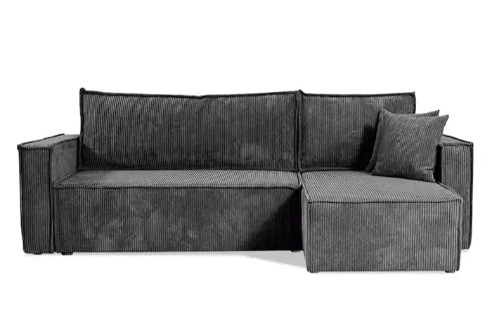 COSY - Canapé d'angle convertible - 242x147cm - Gris Foncé