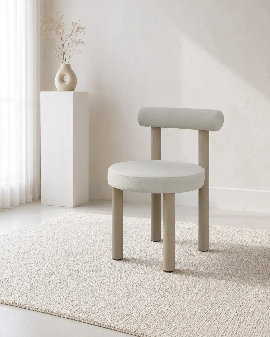 Chaise Soltis velours blanc cassé – Lot de 4 Rêve de Chic