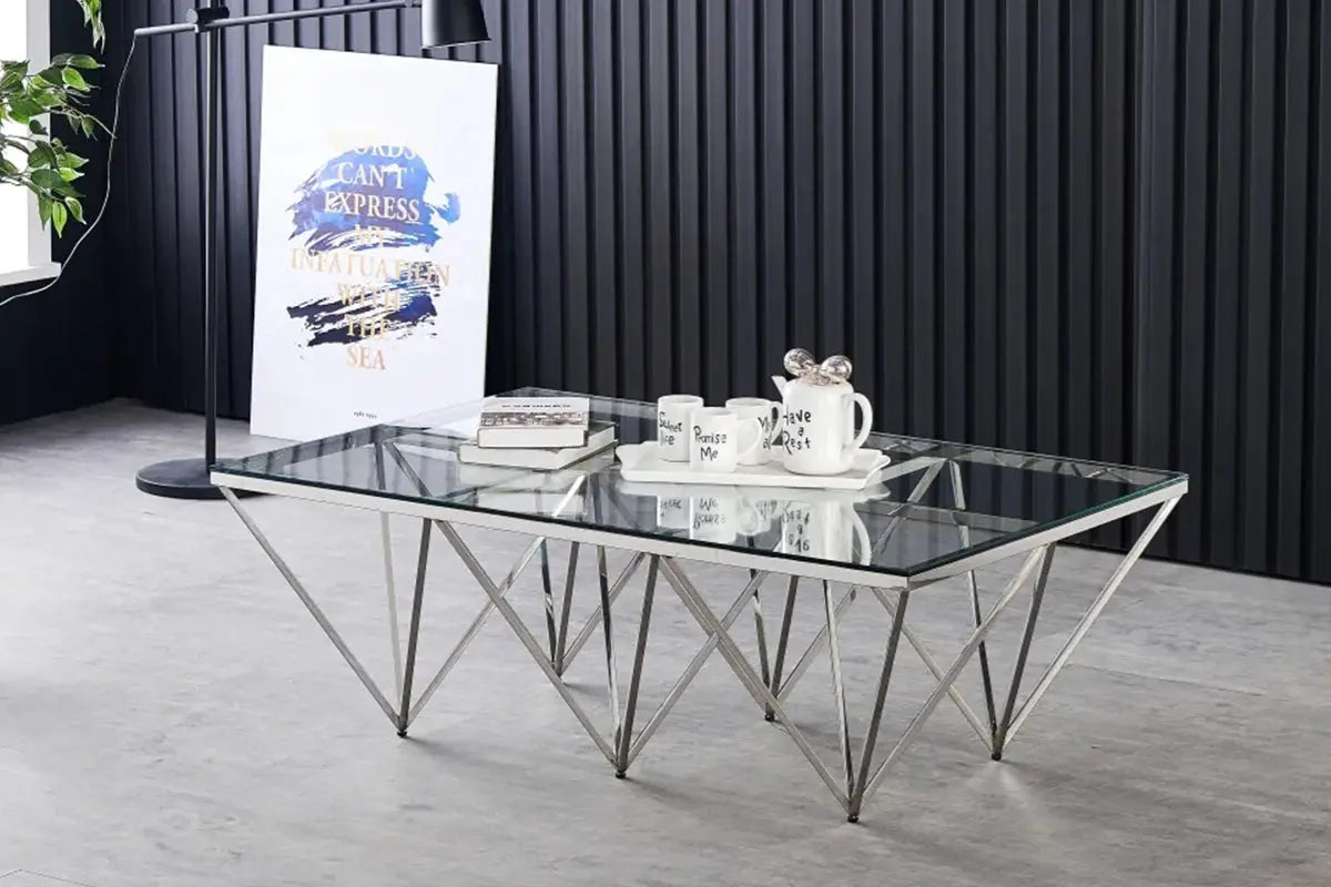 GIZE - Table Basse Effet Verre Trempé Rêve de Chic