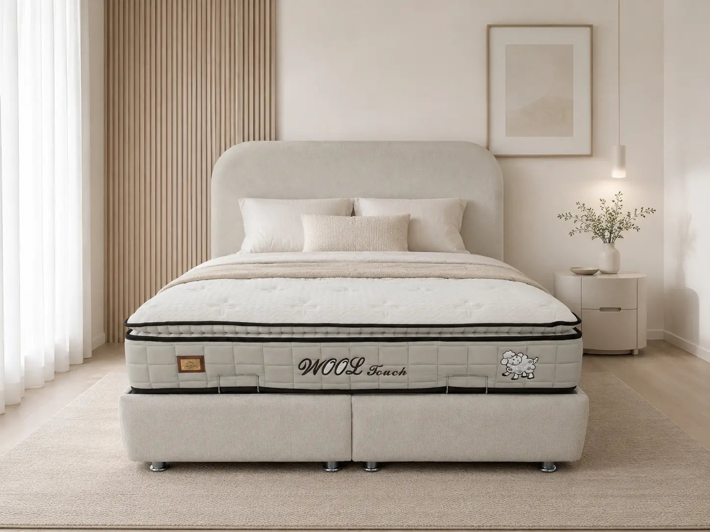 Lit coffre Cocon grège tissu chenille – 90×190 cm Rêve de Chic
