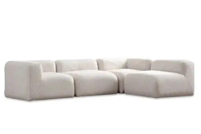Canapé modulable Nébuleuse en tissus chenille beige