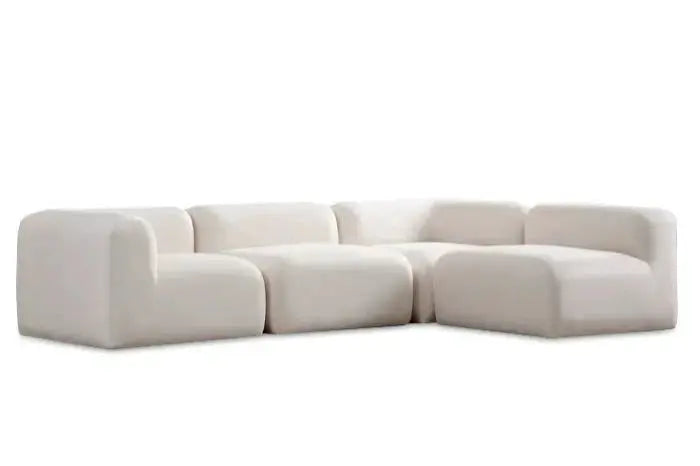 Canapé modulable Nébuleuse en velours beige