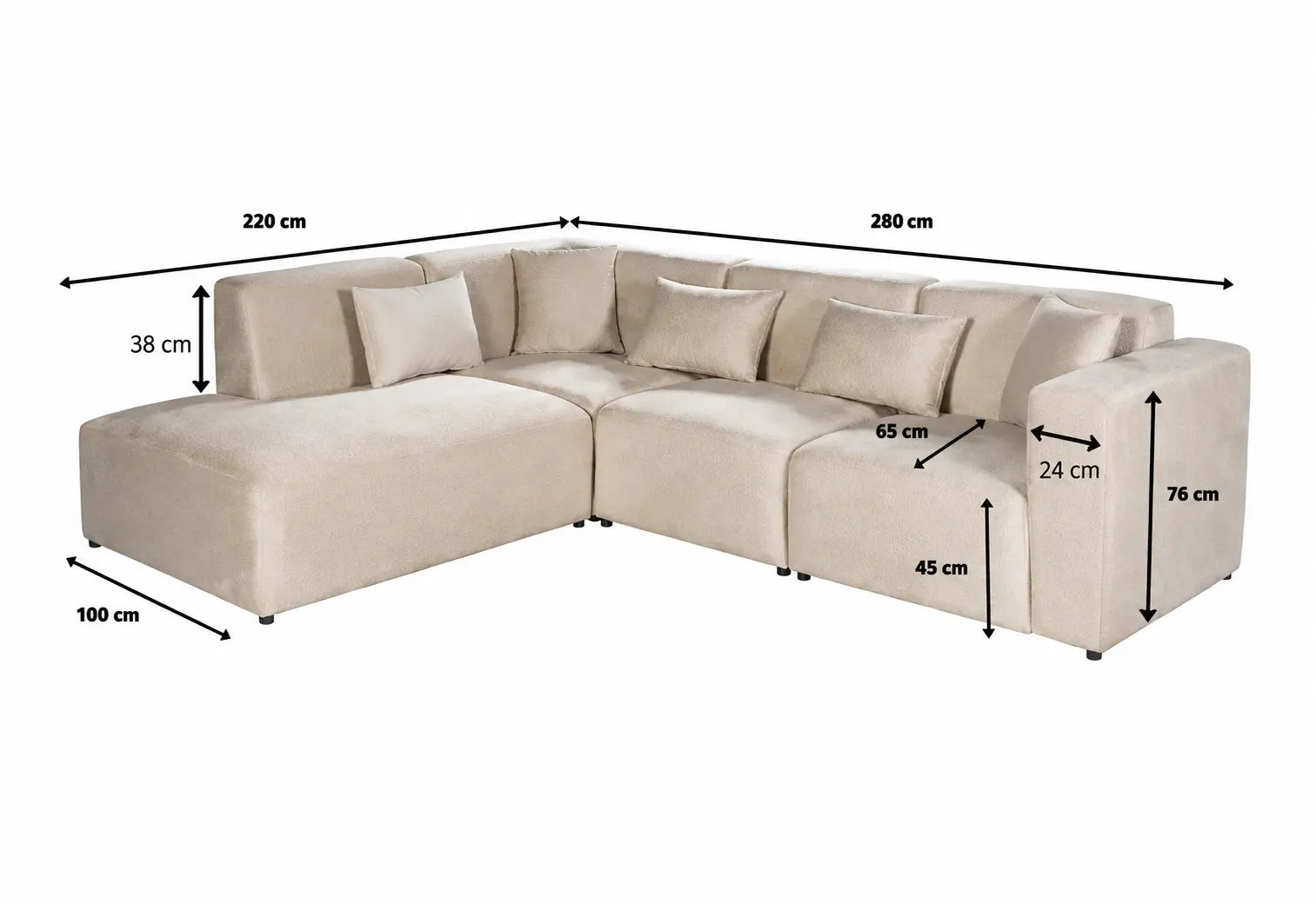 Pack Complet – Canapé Odyssée velours blanc cassé + Tables basses Saris + Table à manger Iris extensible + 6 chaises Soltis + Lit coffre Songe + Matelas Fluffy 160x200 Rêve de Chic