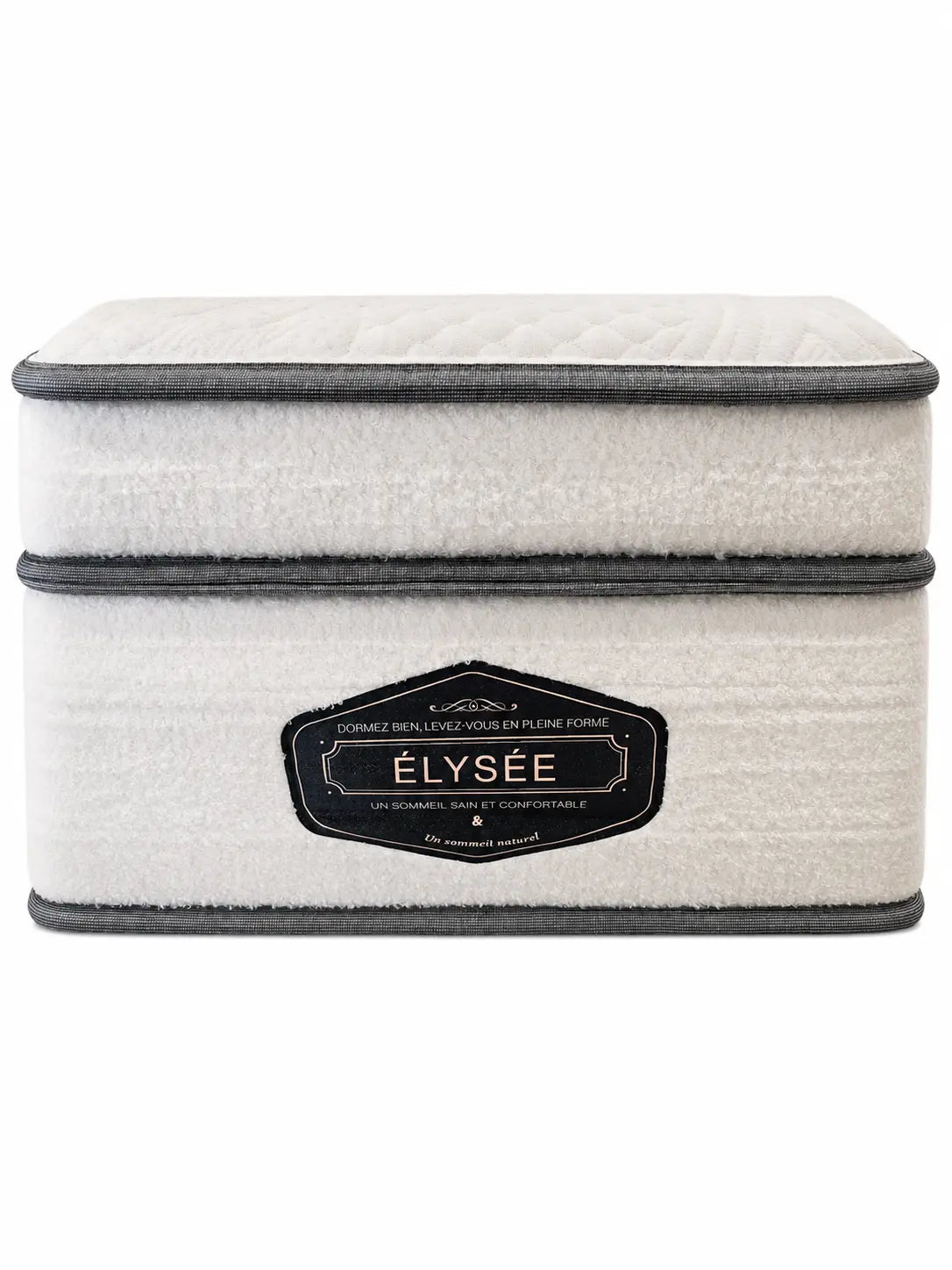 Pack Nuage + Concorde – Lit coffre chenille 160x200 cm + Matelas gel mémoire de forme ressorts ensachés 5 zones Rêve de Chic