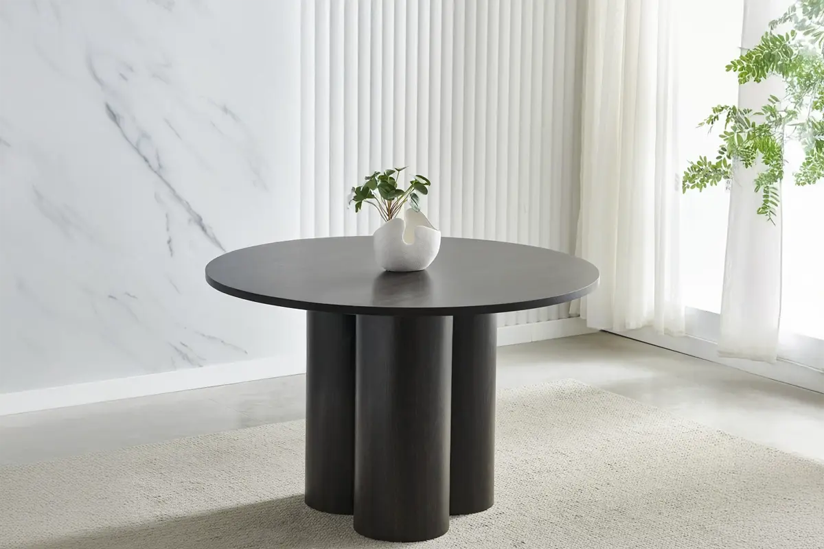 TETRA - Table à Manger Ronde Effet Chêne - 120cm Rêve de Chic
