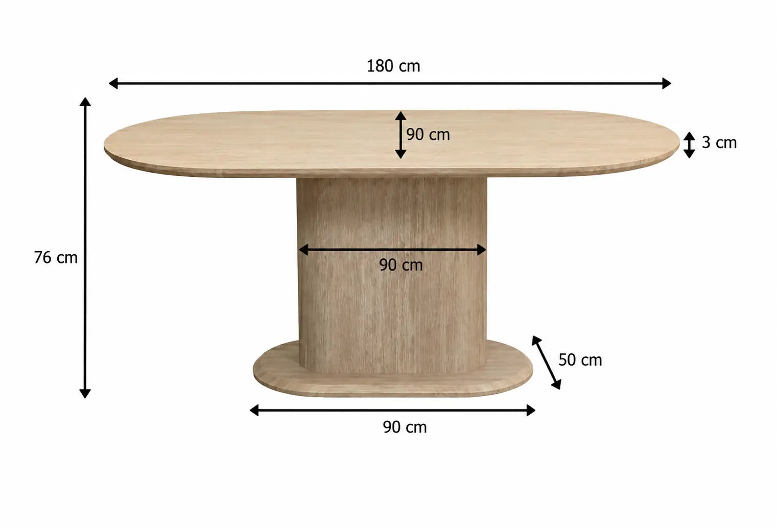 Table à manger Orlane beige effet travertin Rêve de Chic