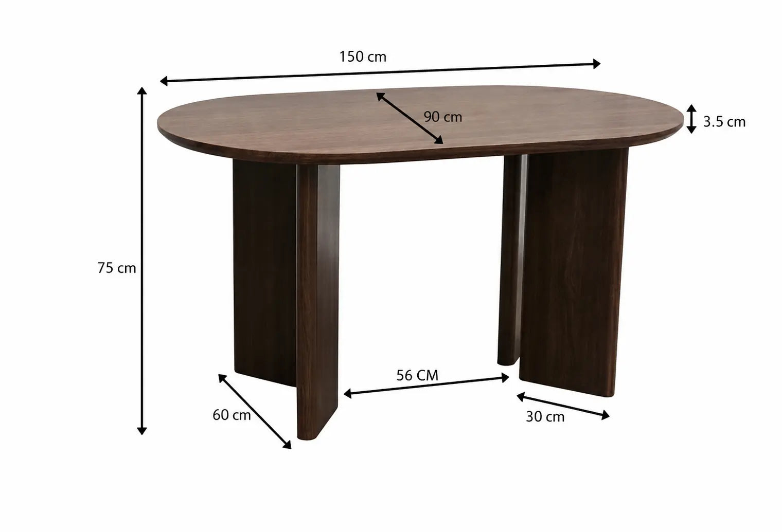 Table à manger Tayga marron effet bois noyer Rêve de Chic