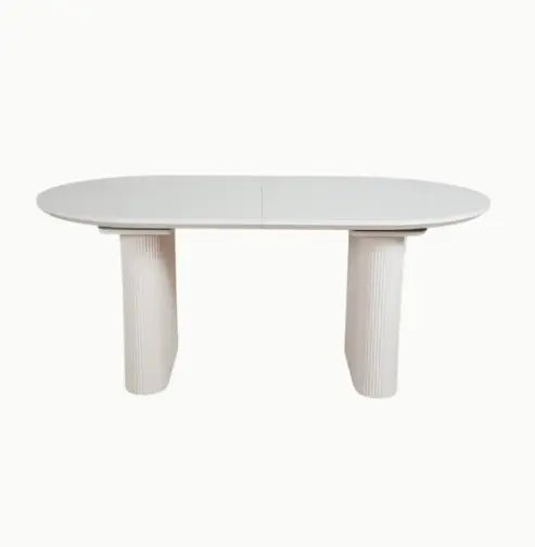 Table à manger extensible Iris crème effet bois Rêve de Chic