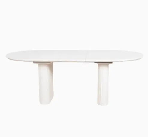 Table à manger extensible Iris crème effet bois Rêve de Chic