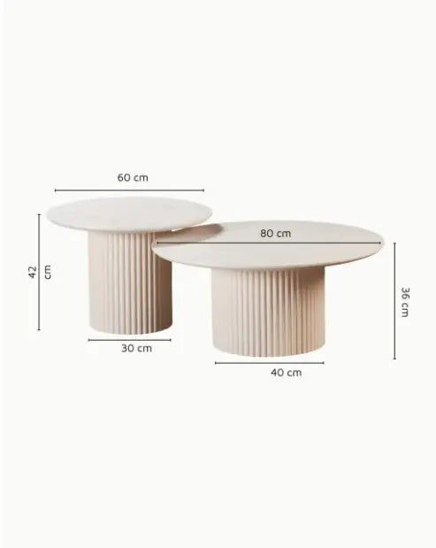 Table basse gigogne Salis crème effet bois Rêve de Chic