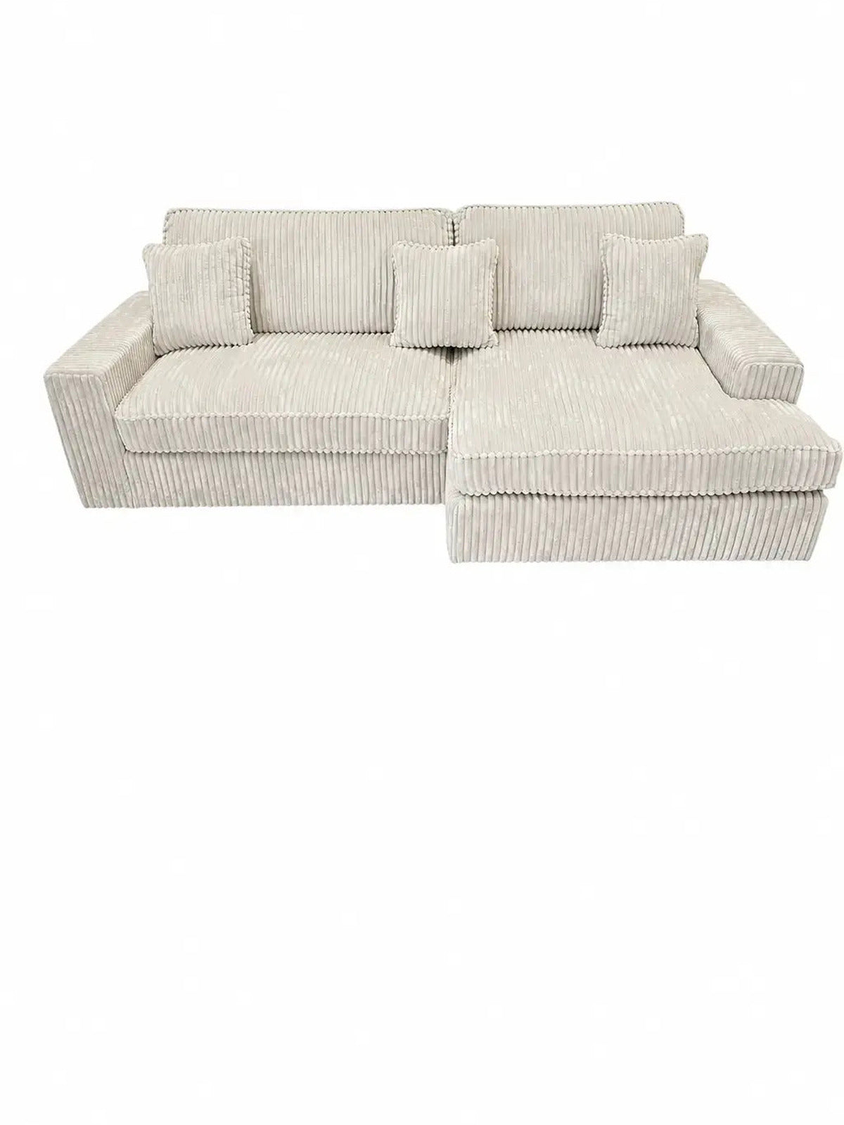 Canapé d’angle Alaïa velours côtelé beige