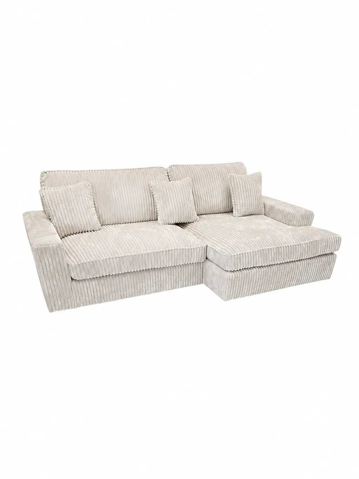 Canapé d’angle Alaïa velours côtelé beige