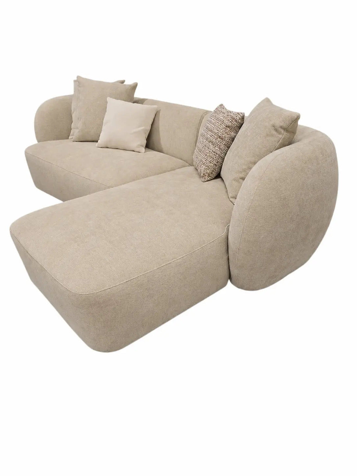 Canapé d'angle Aura chenille beige