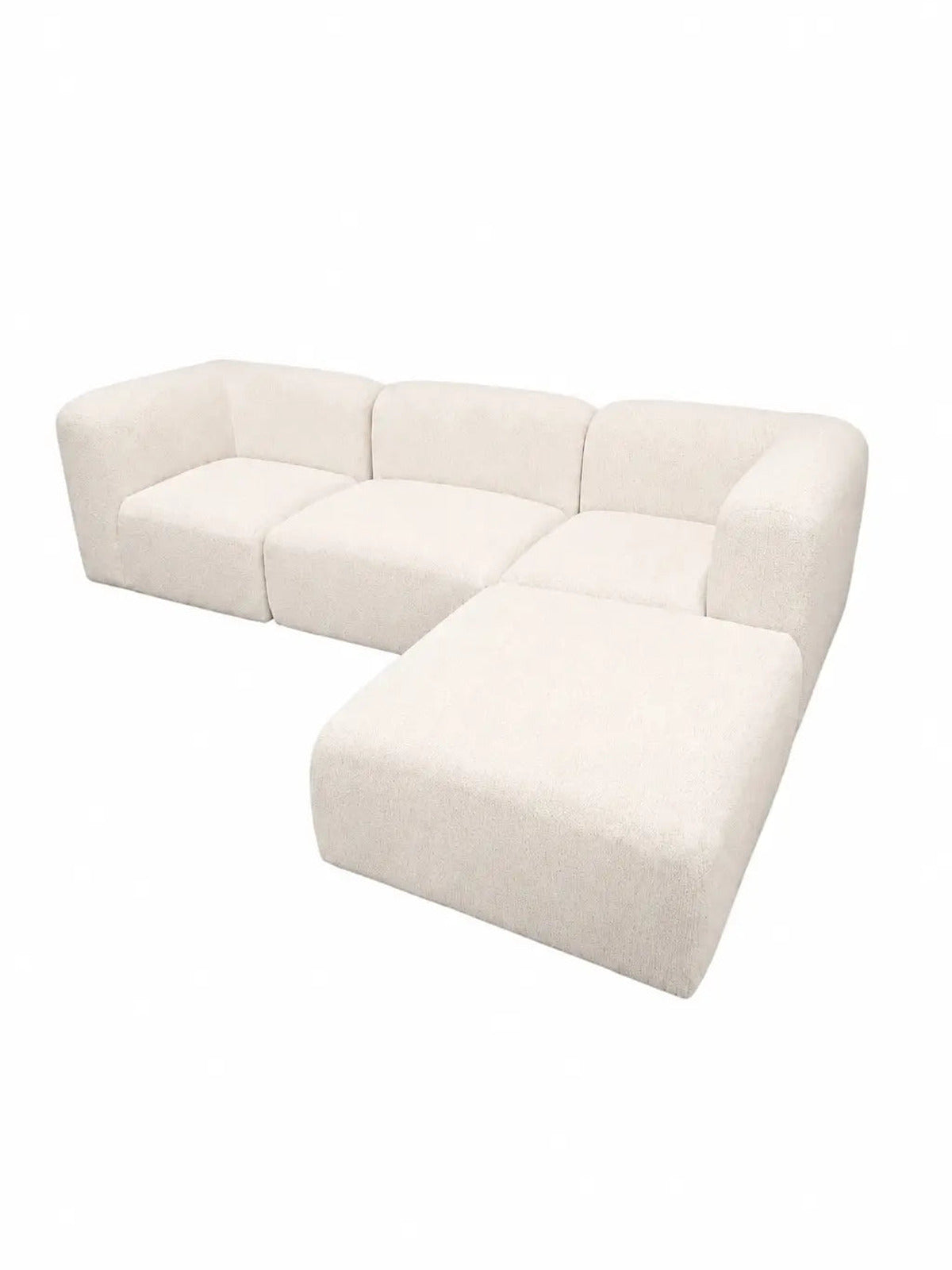 Canapé d'angle modulable Aalyiah Chenille beige