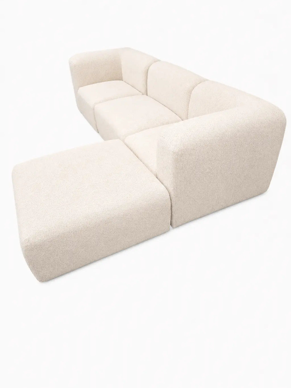 Canapé d'angle modulable Aalyiah Chenille beige