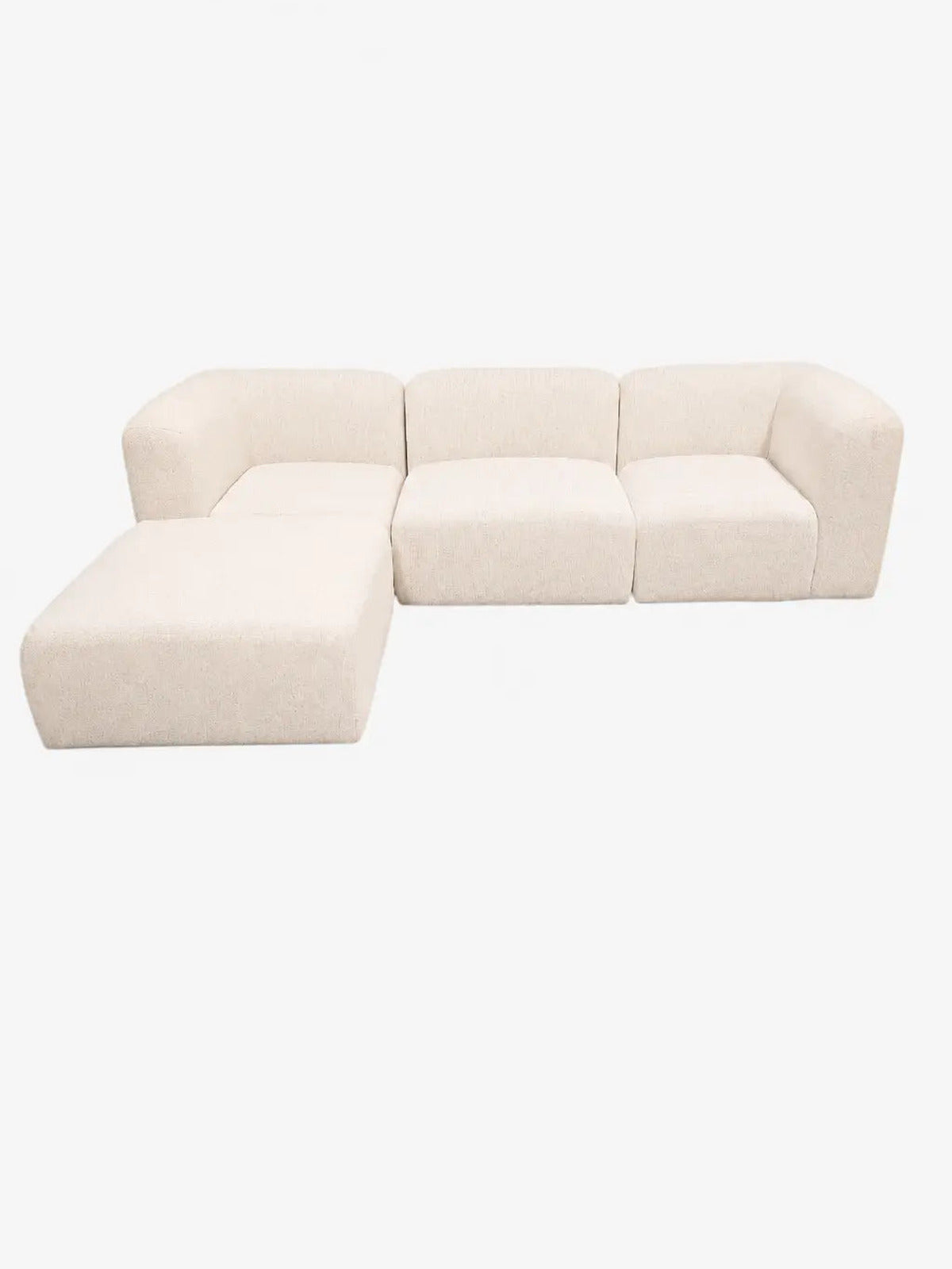 Canapé d'angle modulable Aalyiah Chenille beige