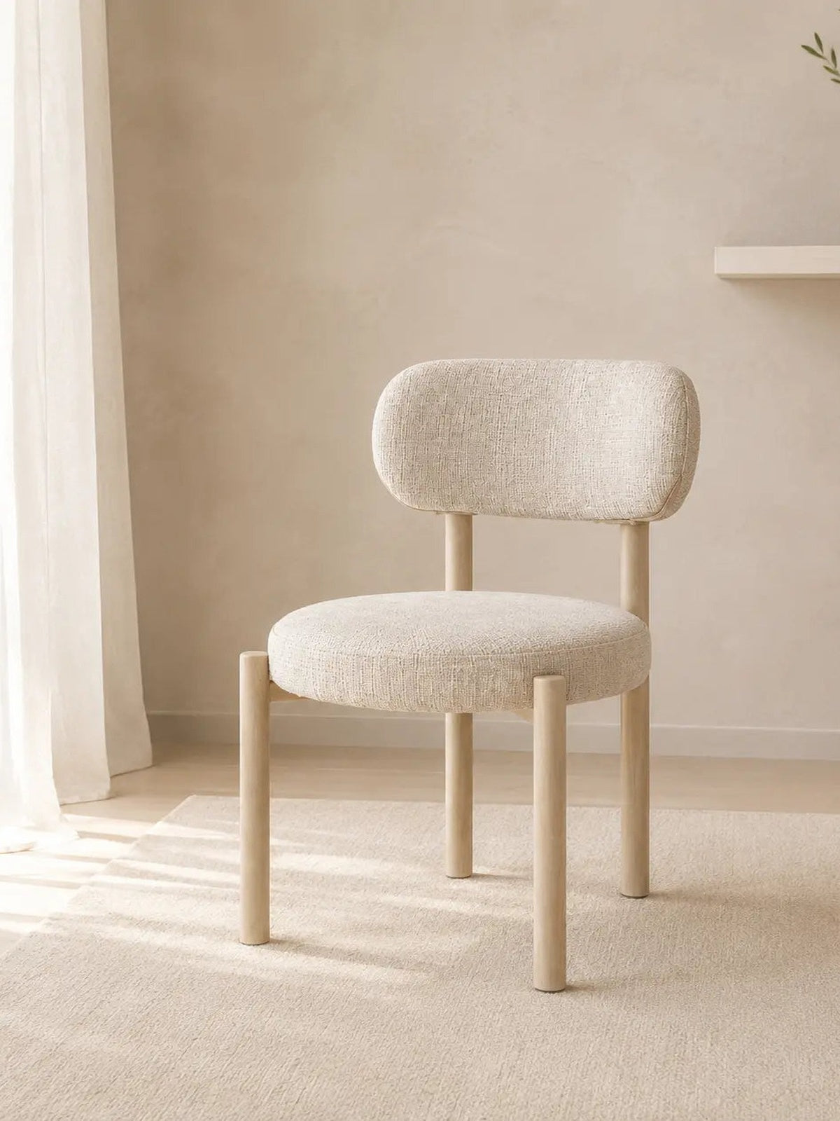Chaise Bosco velours beige – Lot de 4