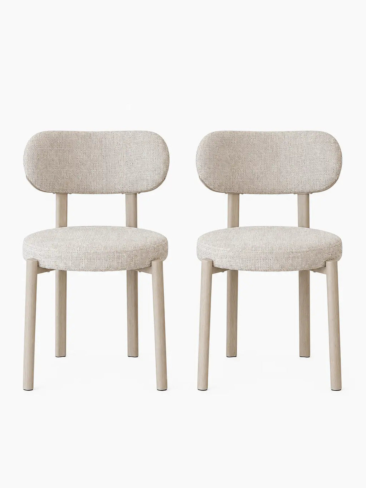 Chaise Bosco velours beige – Lot de 4