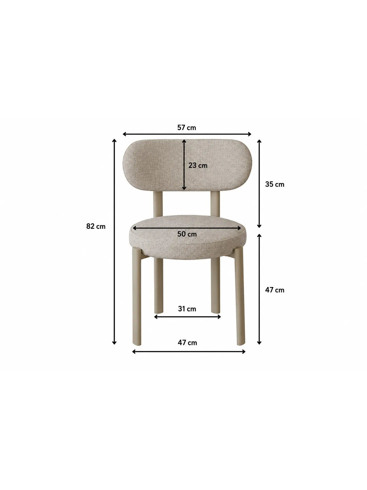 Chaise Bosco velours beige – Lot de 4