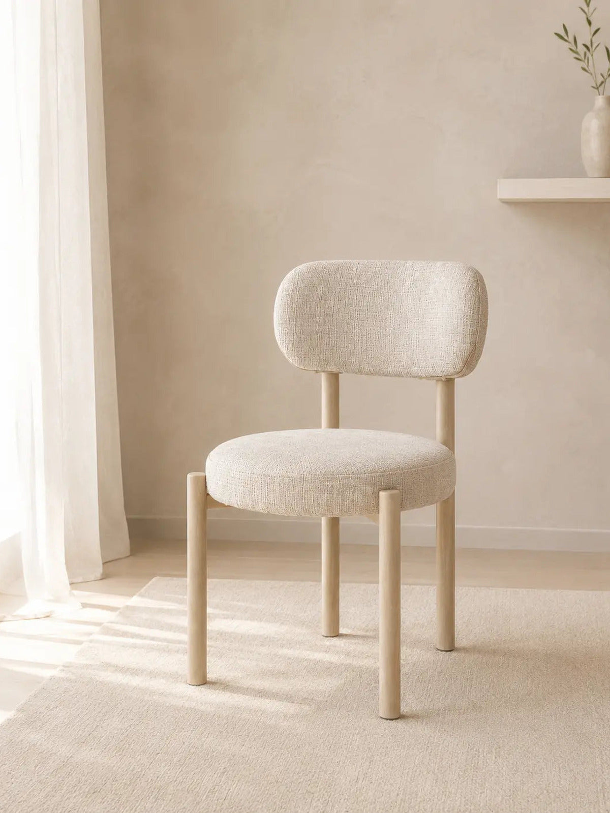 Chaise Bosco velours beige – Lot de 8