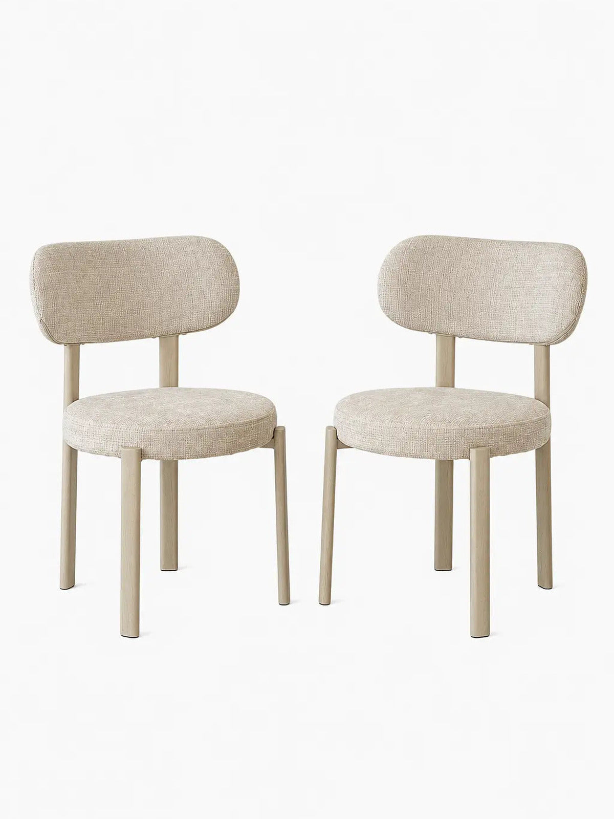 Chaise Bosco velours beige – Lot de 8