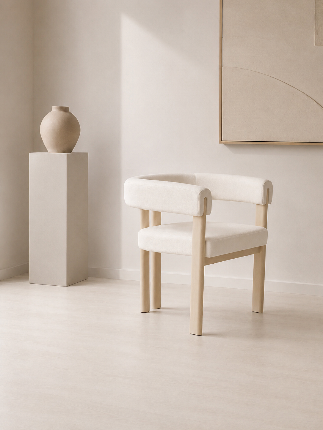 Chaise Lizéa velours beige – Lot de 6