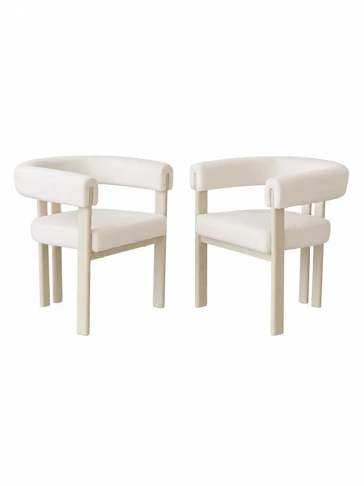 Chaise Lizéa velours beige – Lot de 6