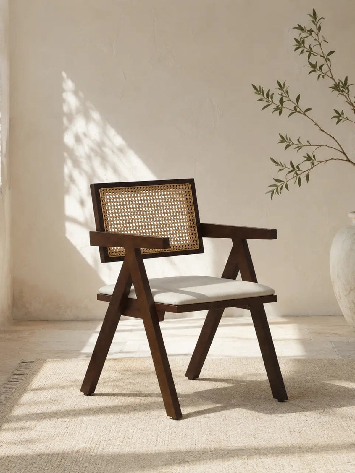 Chaise Oana bois d’hévéa marron – Lot de 4