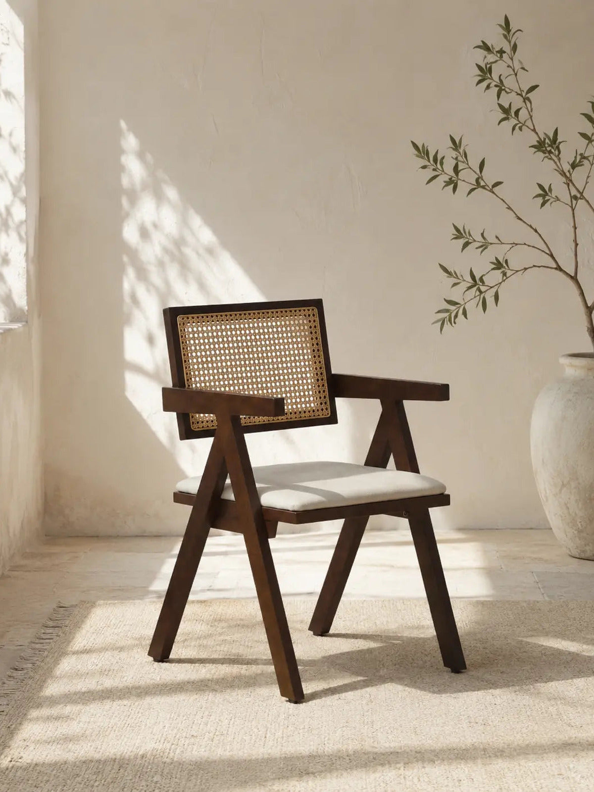 Chaise Oana bois d’hévéa marron – Lot de 6