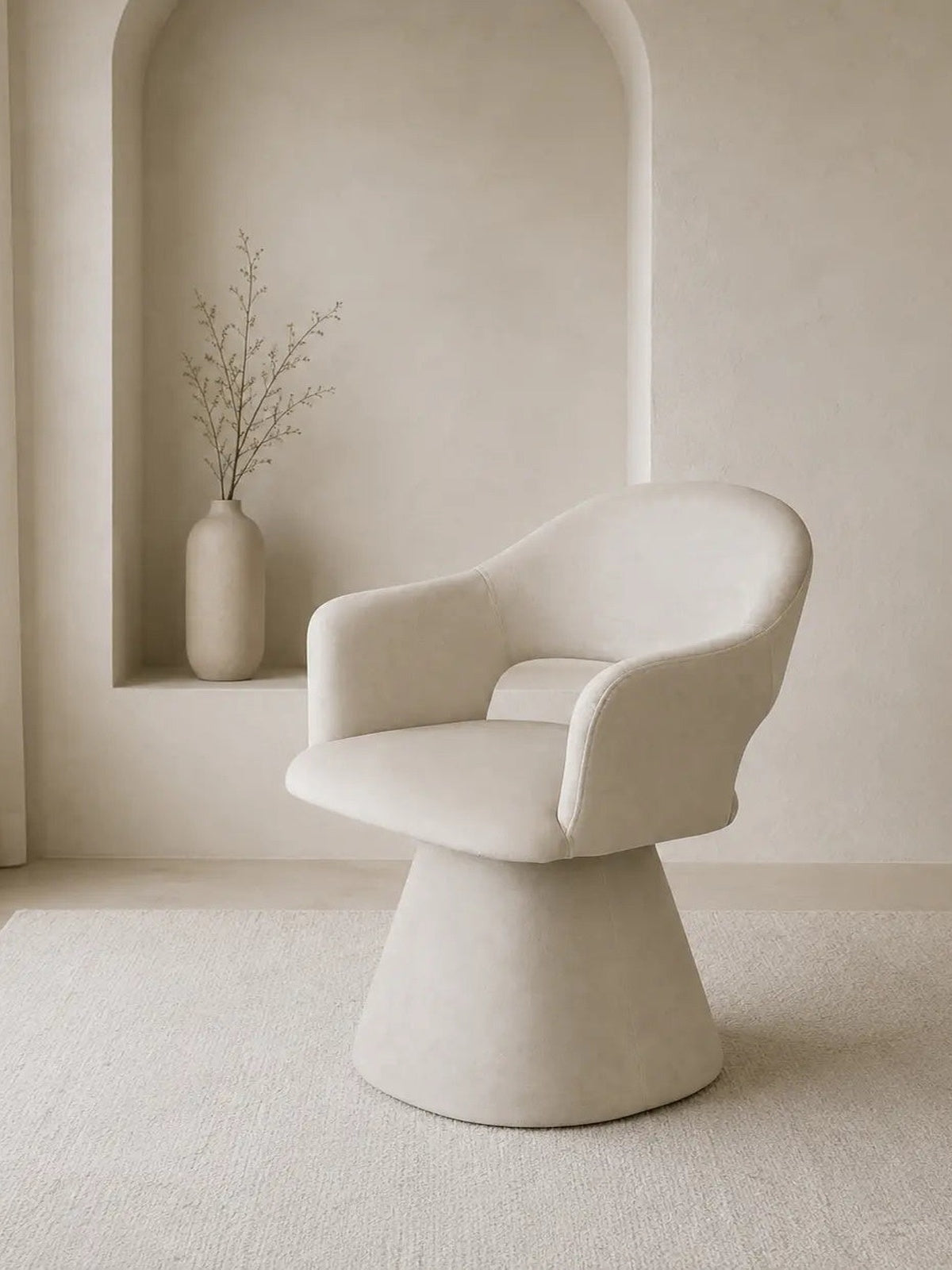 Chaise Soléa velours beige – Lot de 4