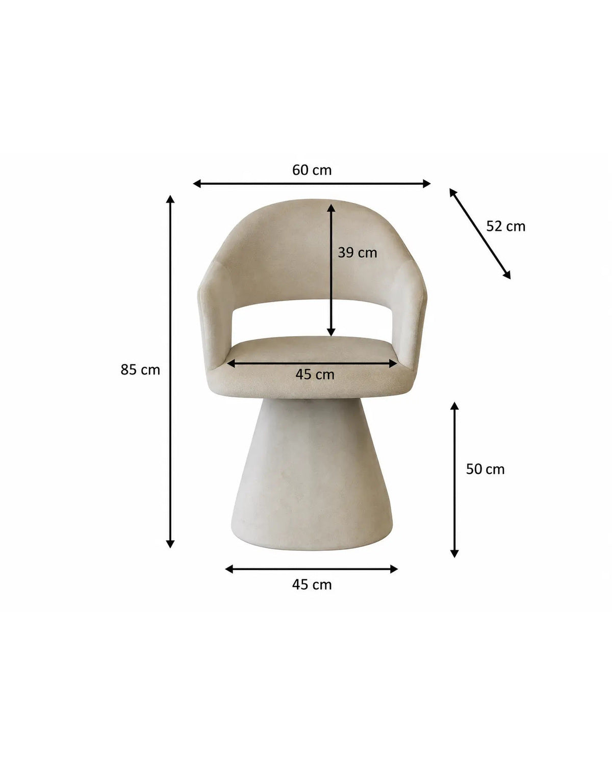 Chaise Soléa velours beige – Lot de 4