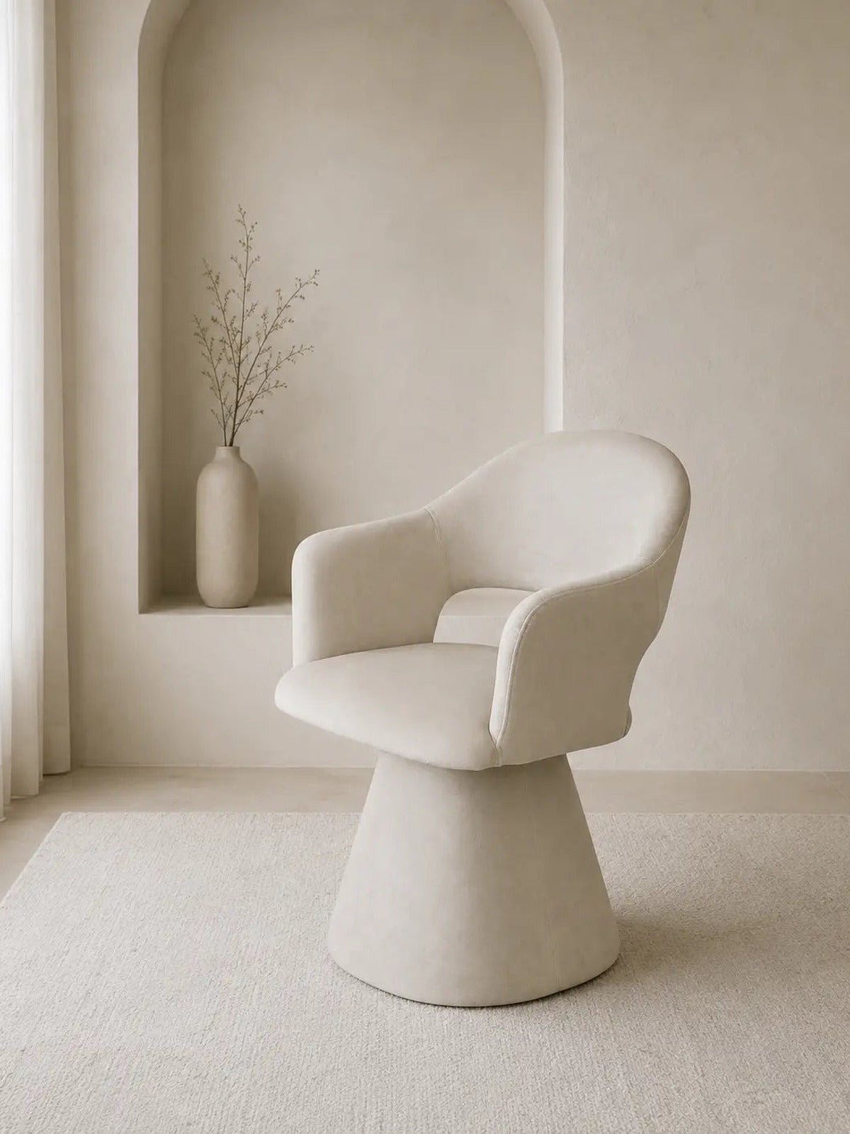 Chaise Soléa velours beige – Lot de 8