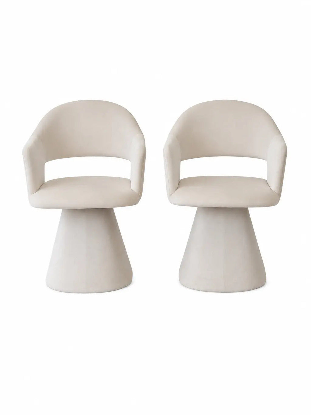 Chaise Soléa velours beige – Lot de 8