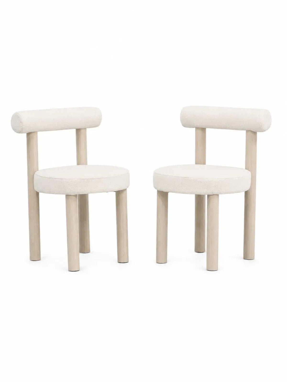 Chaise Soltis velours blanc cassé – Lot de 8