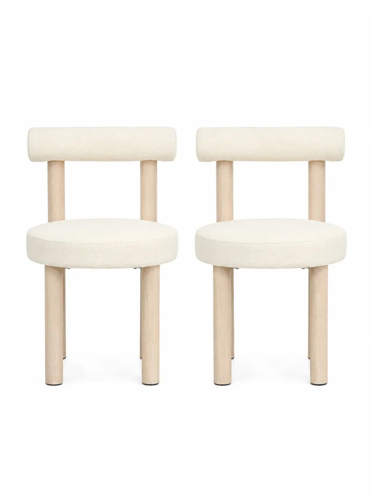 Chaise Soltis velours blanc cassé – Lot de 8