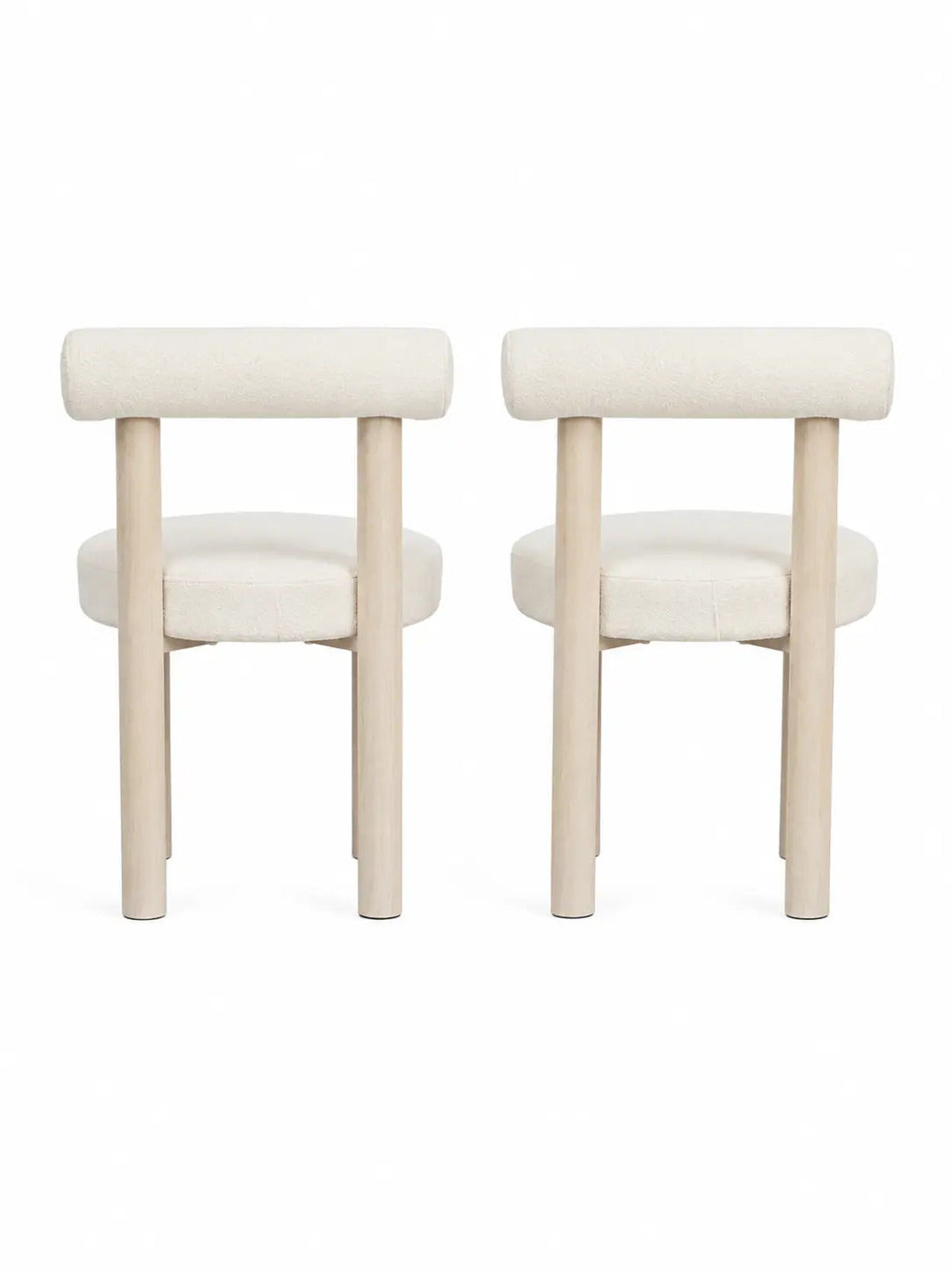 Chaise Soltis velours blanc cassé – Lot de 8