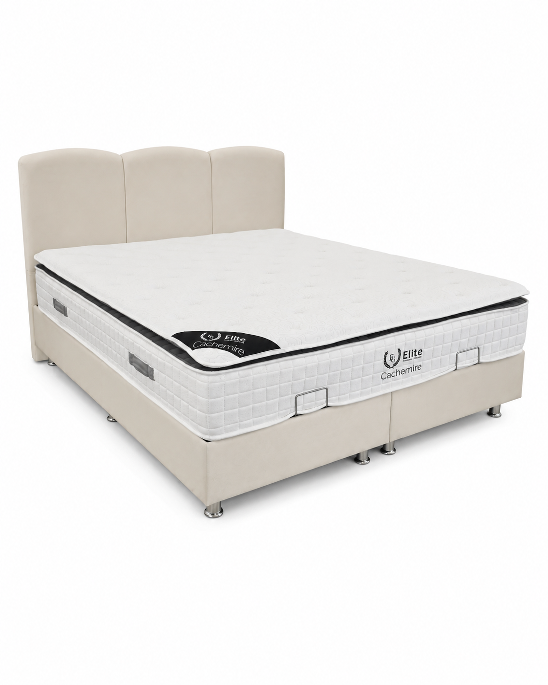 Lit coffre Songe velours beige