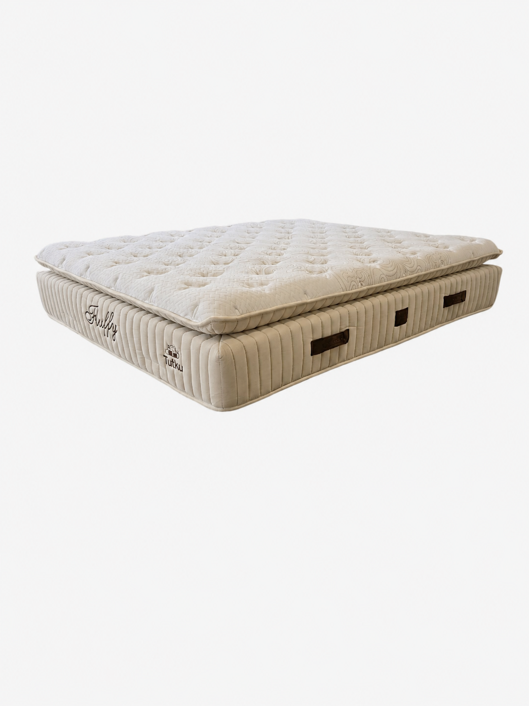 Pack Complet – Canapé Alaïa velours côtelé beige + Table basse Ilia + Table à manger Ilia céramique + 4 chaises Kaya + Lit coffre Songe + Matelas Fluffy 160x200
