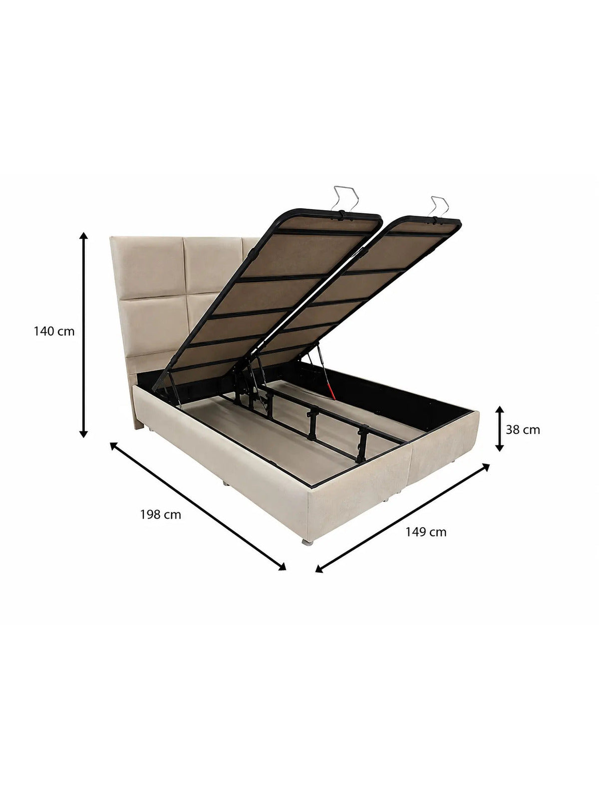 Lit coffre DUNE velours beige