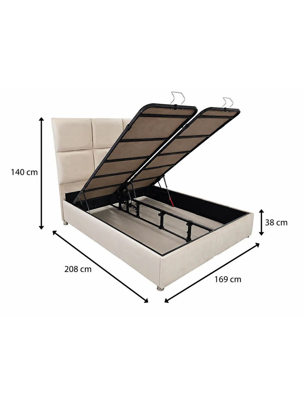 Lit coffre DUNE velours beige