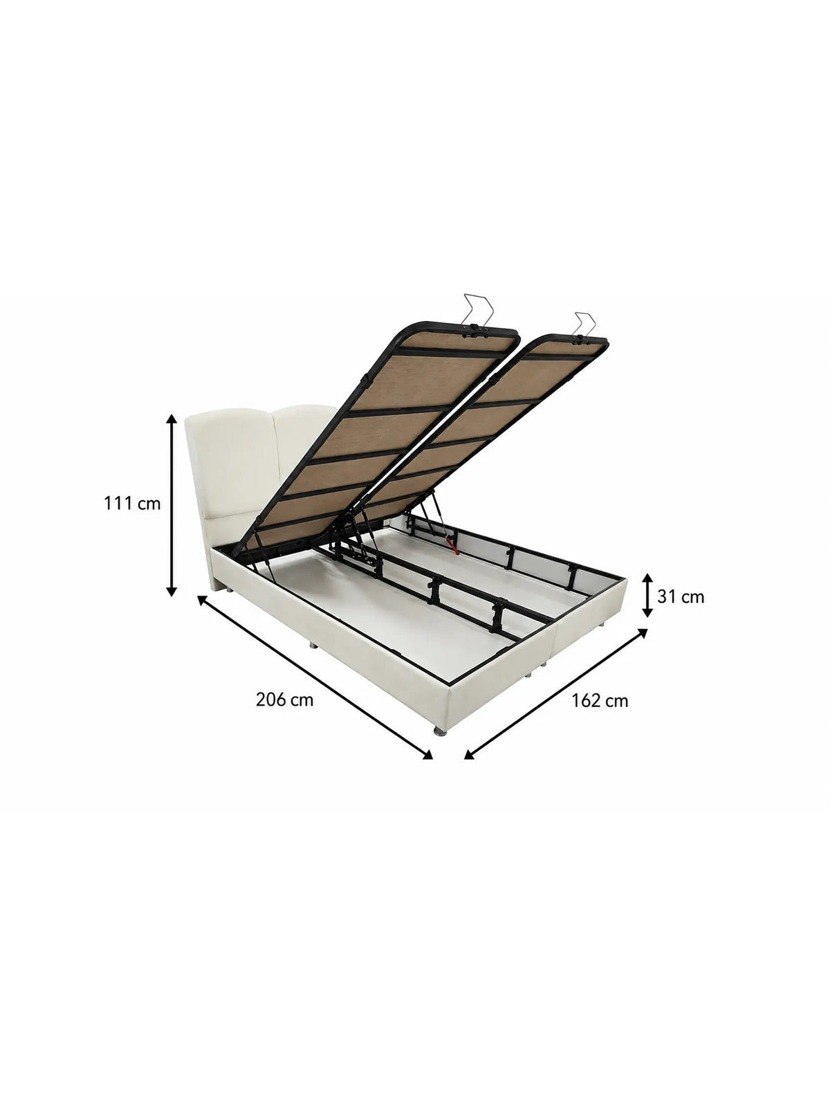 Lit coffre Songe velours beige