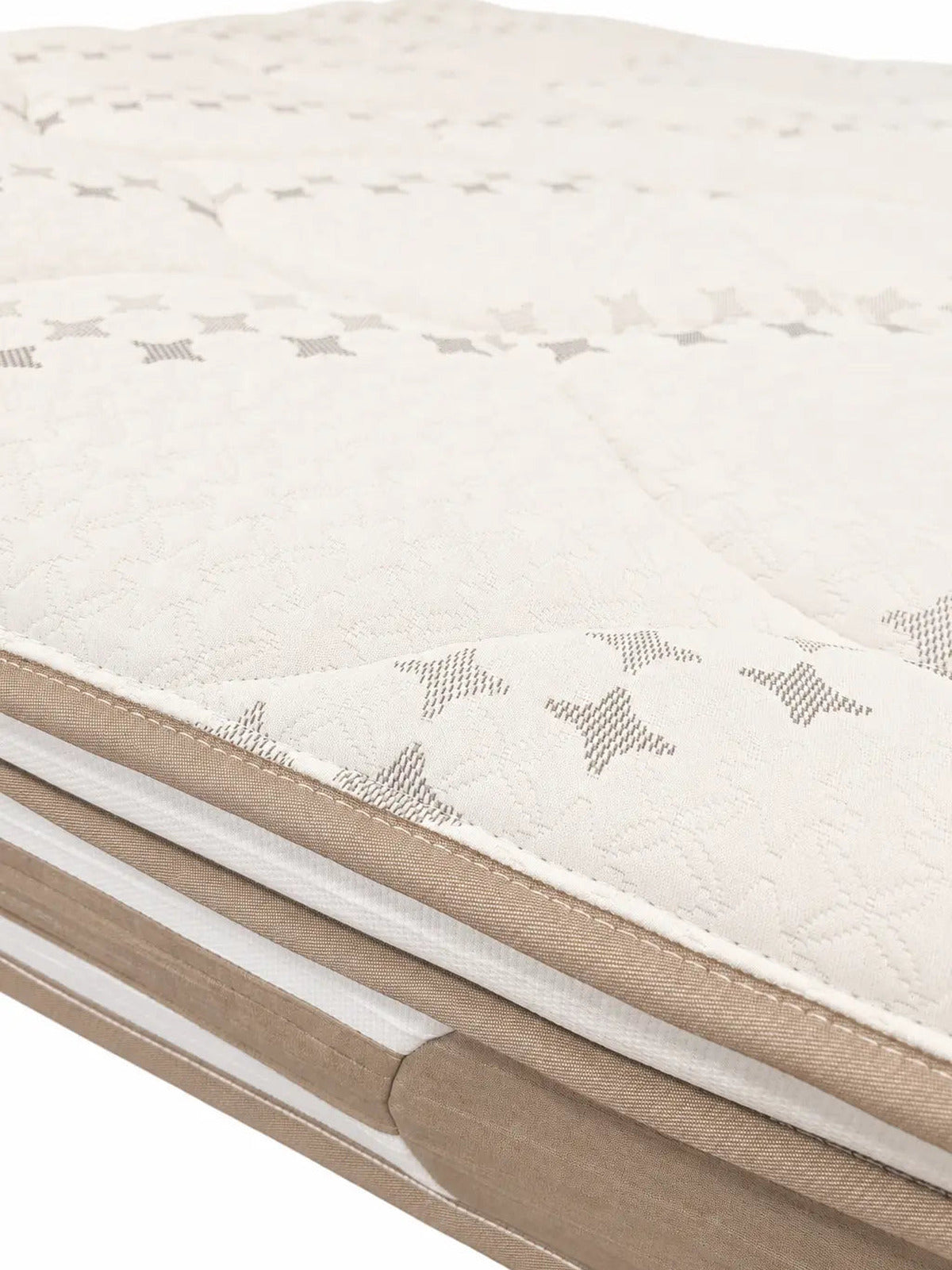 Pack Brume + Rivoli – Lit coffre chenille beige 160x200 cm + Matelas bamboo latex ressorts ensachés 5 zones