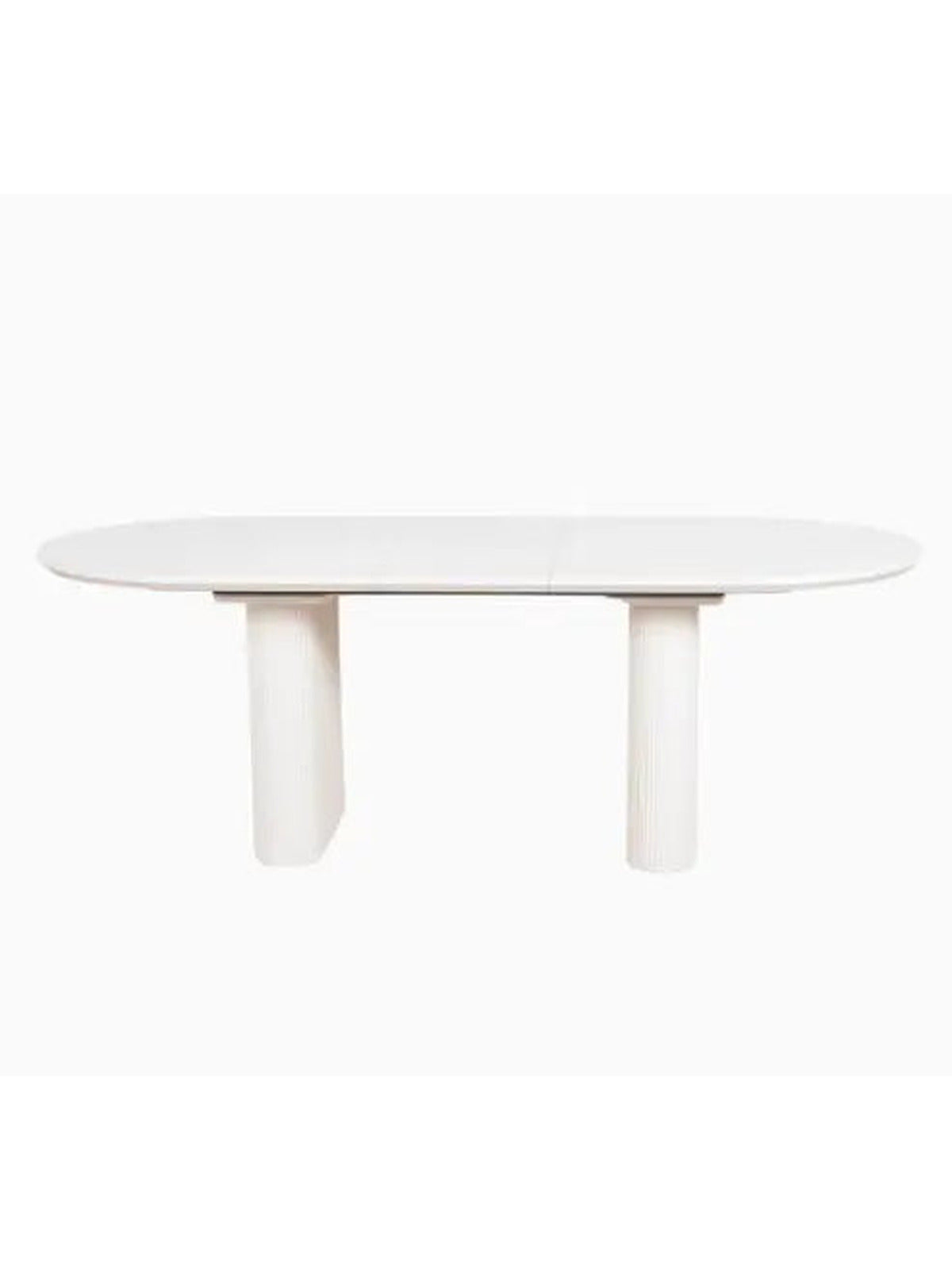 Pack Iris + Soltis – Table à manger extensible crème + 4 chaises velours blanc cassé