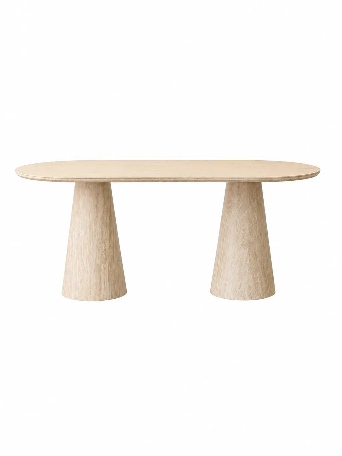 Pack Yuna + Lizéa – Table à manger ovale céramique beige effet travertin + 6 chaises velours beige