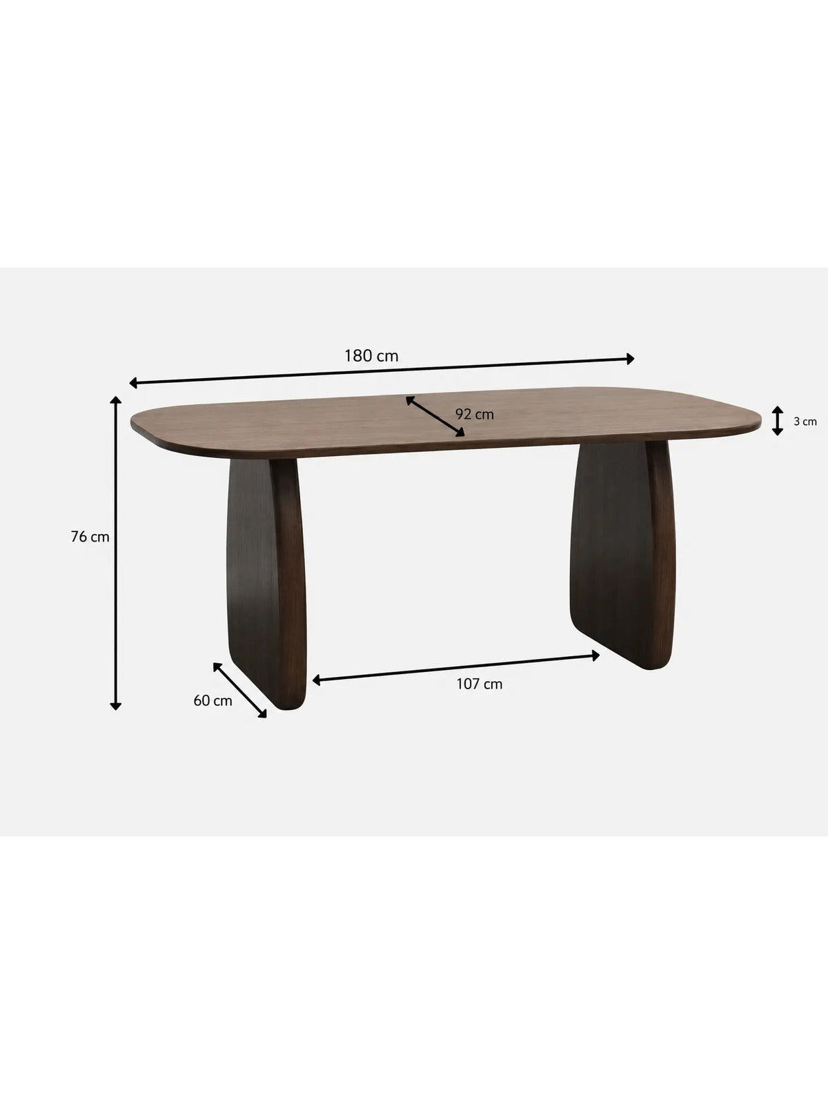 Table à manger Havana marron effet bois noyer