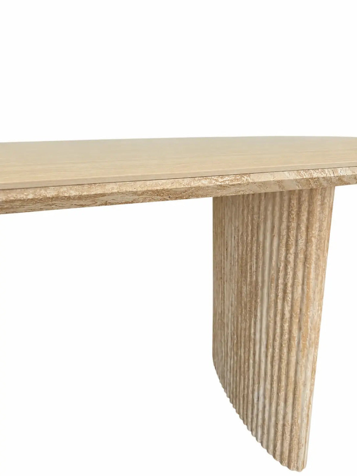 Table à manger Ilia beige effet travertin