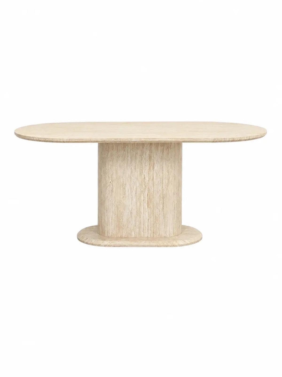 Table à manger Orlane beige effet travertin