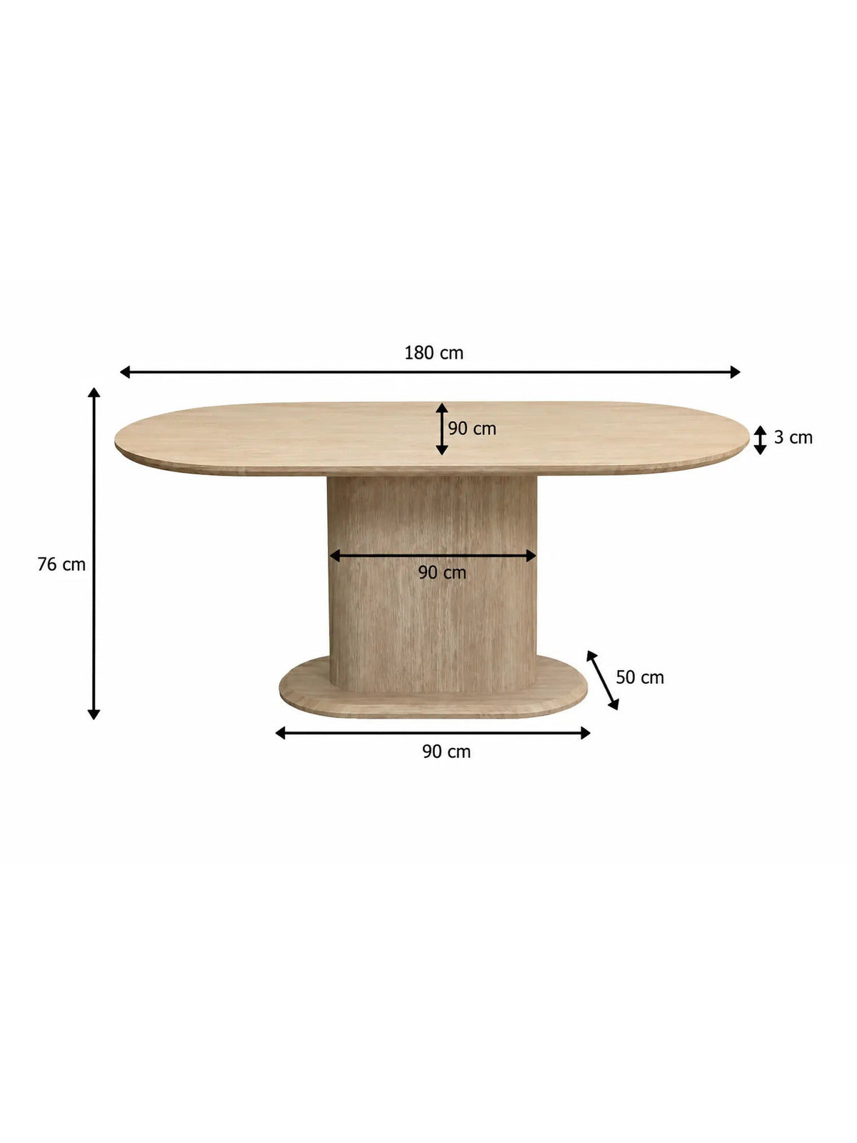 Table à manger Orlane beige effet travertin