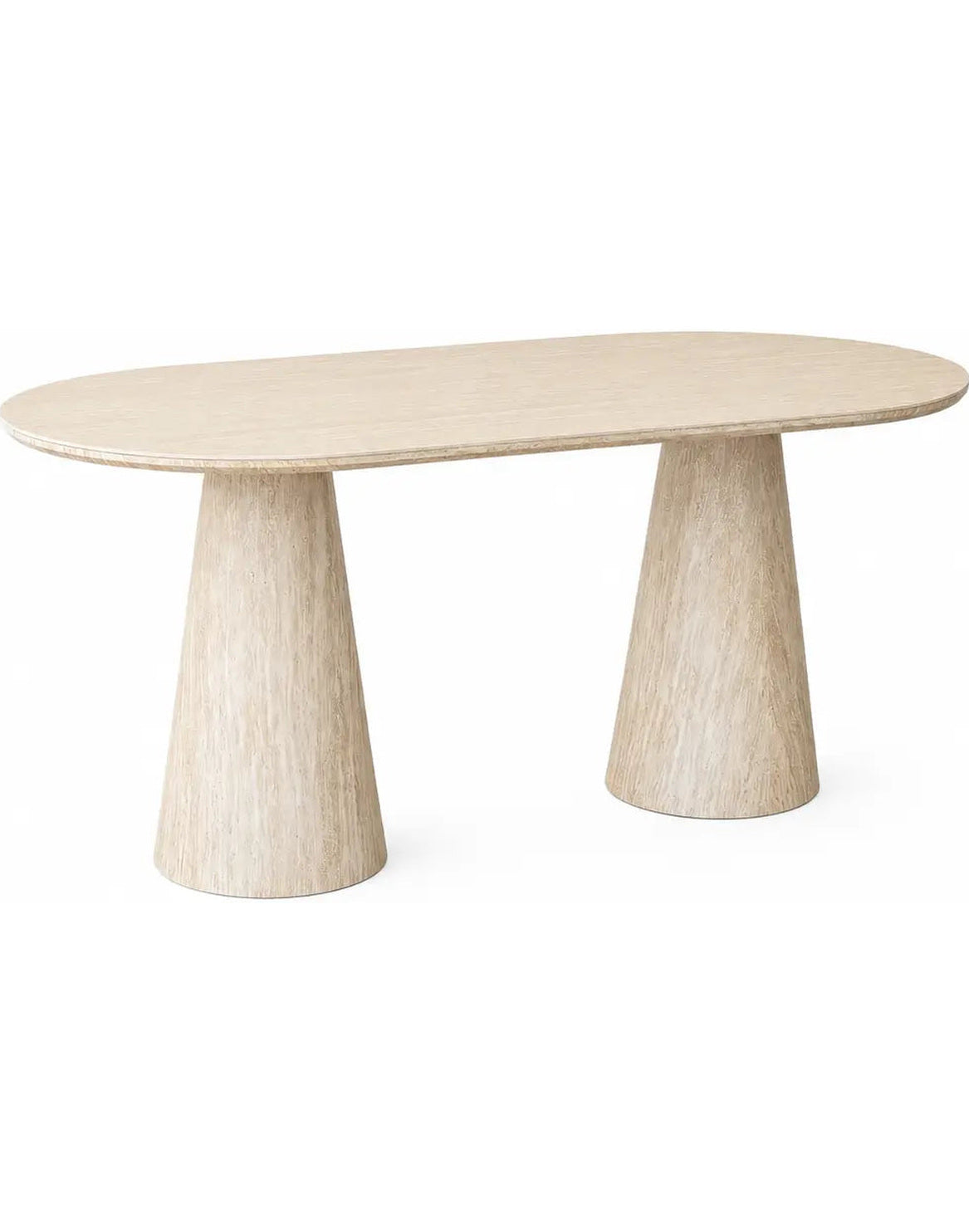 Table à manger Yuna beige effet travertin