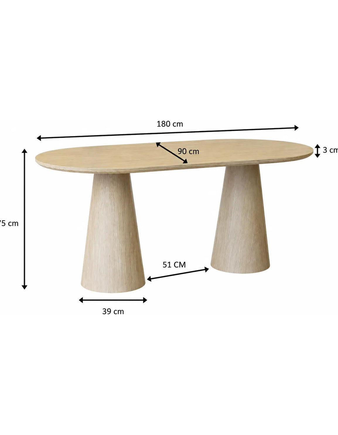Table à manger Yuna beige effet travertin
